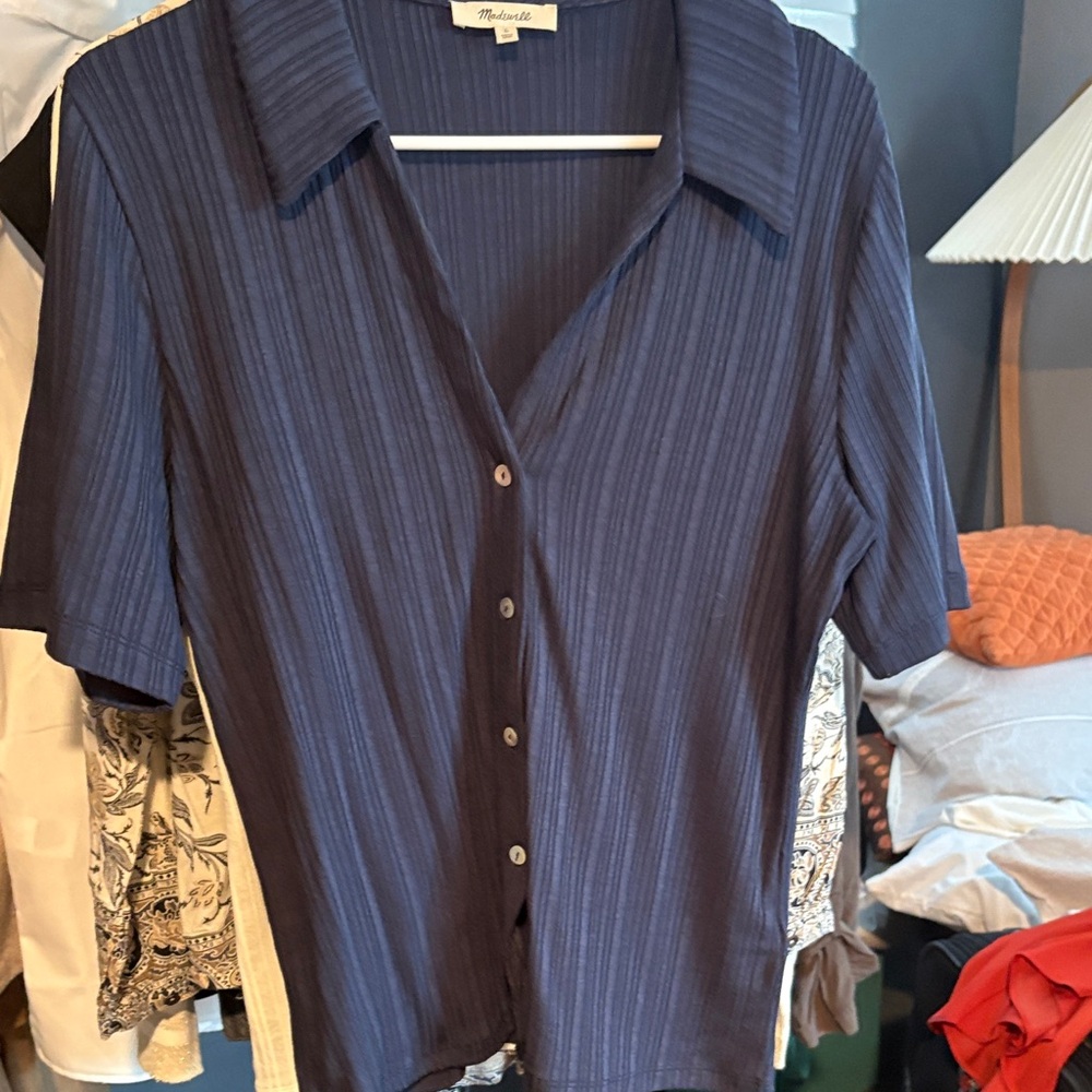 Madewell Navy Textured Shirt